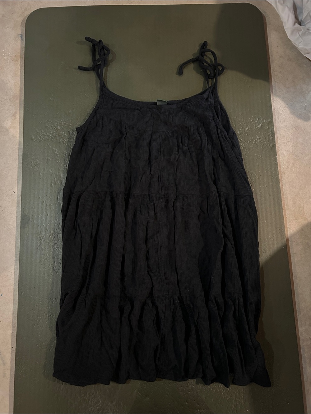 wild fable Black Crinkled Tank Dress